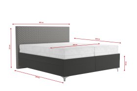 Dvojlôžko Sonia v rozmere 180x200 cm, v poťahu Aston 17 a Nero Grey, rozmery