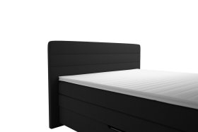 Boxspring Maria v rozmere 160x200 cm, v poťahu Bravo 14 Black, detail čela