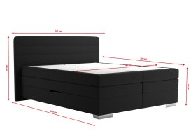 Boxspring Maria v rozmere 160x200 cm, v poťahu Bravo 14 Black, rozmery