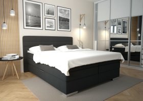 Boxspring Maria v rozmere 160x200 cm, v poťahu Bravo 14 Black, interiér
