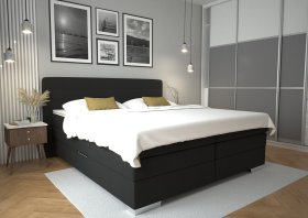 Boxspring Maria v rozmere 180x200 cm, v poťahu Bravo 14 Black, interiér