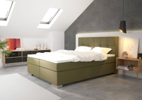 Boxspring Potenza v rozmere 160x200 cm, v poťahu Prima 10 Olive, interiér
