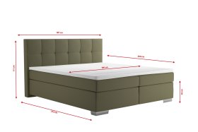 Boxspring Potenza v rozmere 180x200 cm, v poťahu Prima 10 Olive, rozmery
