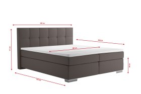 Boxspring Potenza v rozmere 180x200 cm, v poťahu Prima 6 Taupe, rozmery