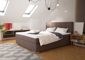 Boxspring Potenza v rozmere 180x200 cm, v poťahu Prima 6 Taupe, interiér