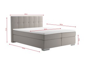 Boxspring Potenza v rozmere 160x200 cm, v poťahu Prima 12 Silver, rozmery