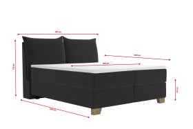 Boxspring Brisa v rozmere 180x200 cm, v poťahu Trend 17 Black, rozmery