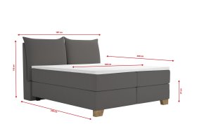 Boxspring Brisa v rozmere 180x200 cm, v poťahu Trend 15 Grey, rozmery