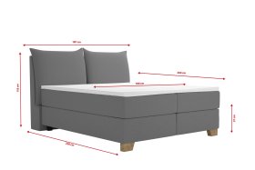 Boxspring Brisa v rozmere 180x200 cm, v poťahu Floyd Dark Grey, rozmery