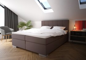 Boxspring Potenza v rozmere 160x200 cm, v poťahu Prima 6 Taupe, interiér