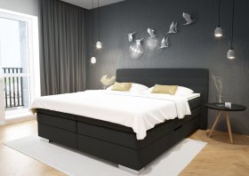 Boxspring Maria v rozmere 180x200 cm, v poťahu Bravo 14 Black, interiér