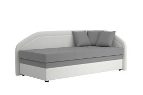 Válenda Rodrigo do pravého rohu v rozmere 90x200 cm, v poťahu Enjoy 23 Ash / Loft 1, dekoračné vankúšiky