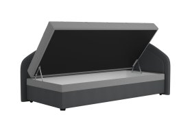 Válenda Rodrigo do pravého rohu v rozmere 90x200 cm, v poťahu Enjoy 23 Ash / Loft Grey, úložný priestor