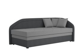 Válenda Rodrigo do pravého rohu v rozmere 90x200 cm, v poťahu Enjoy 23 Ash / Loft Grey, dekoračné vankúšiky