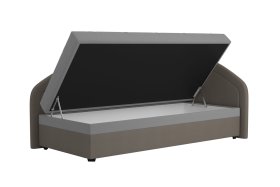 Válenda Rodrigo do pravého rohu v rozmere 90x200 cm, v poťahu Enjoy 23 Ash / Loft Coffee, úložný priestor