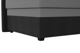 Válenda Rodrigo do pravého rohu v rozmere 90x200 cm, v poťahu Enjoy 23 Ash / Loft Black, podnožie