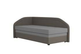 Válenda Rodrigo do ľavého rohu v rozmere 90x200 cm, v poťahu Enjoy 23 Ash / Loft Coffee