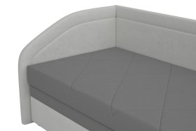 Válenda Rodrigo do ľavého rohu v rozmere 90x200 cm, v poťahu Enjoy 23 Ash / Loft 1, detail čela