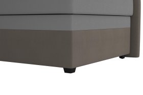 Válenda Rodrigo do ľavého rohu v rozmere 90x200 cm, v poťahu Enjoy 23 Ash / Loft Coffee, podnožie