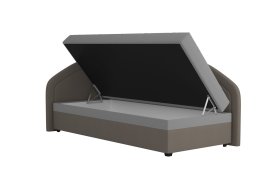 Válenda Rodrigo do ľavého rohu v rozmere 90x200 cm, v poťahu Enjoy 23 Ash / Loft Coffee, úložný priestor