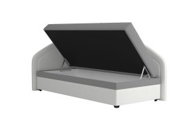 Válenda Rodrigo do ľavého rohu v rozmere 90x200 cm, v poťahu Enjoy 23 Ash / Loft 1, úložný priestor