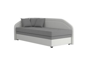 Válenda Rodrigo do ľavého rohu v rozmere 90x200 cm, v poťahu Enjoy 23 Ash / Loft 1, dekoračné vankúšiky