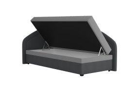 Válenda Rodrigo do ľavého rohu v rozmere 90x200 cm, v poťahu Enjoy 23 Ash / Loft Grey, úložný priestor