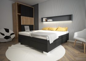 Dvojlôžko Nadia v rozmere 160x200 cm, v poťahu Loft Black, interiér
