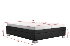 Dvojlôžko Nadia v rozmere 160x200 cm, v poťahu Loft Black, rozmery