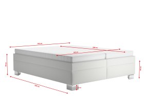 Dvojlôžko Nadia v rozmere 160x200 cm, v poťahu Loft 1, rozmery