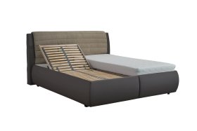 Dvojlôžko Durango v rozmere 180x200 cm, v poťahu Loft Coffee a Enjoy 2 Camel, ukážka polohovania roštu