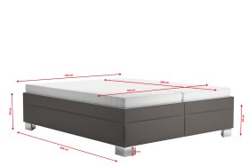 Dvojlôžko Nadia v rozmere 160x200 cm, v poťahu Loft Coffee, rozmery