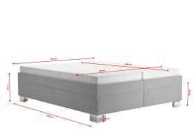 Dvojlôžko Nadia v rozmere 160x200 cm, v poťahu Savoy 91 Silver, rozmery