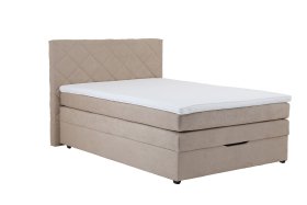 Boxspring Lyra v rozmere 140x200 cm, v poťahu Enjoy 2 Camel, s topperom