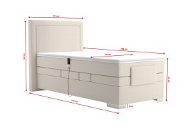 Boxspring Margo v rozmere 90x200 cm, v poťahu Bravo 2 Nature, rozmery