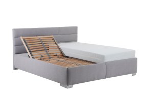 Dvojlôžko Tobago v rozmere 180x200 cm, v poťahu Bravo 11 Silver, polohovanie hlavy