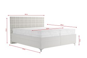 Dvojlôžko Sondra v rozmere 180x200 cm, v poťahu Savoy 21 Cream a Valencia 376-18, rozmery