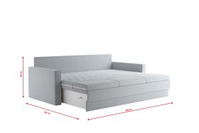 Pohovka Timea, v poťahu Matrix 21, rozložená, rozmery