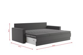 Pohovka Timea, v poťahu Matrix 17, rozložená, rozmery