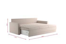 Pohovka Timea, v poťahu Matrix 2, rozložená, rozmery