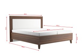 Dvojlôžko Malaga v rozmere 180x200 cm, v poťahu Loft 1, rozmery
