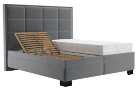 Dvojlôžko Sabrina v rozmere 180x200 cm, v poťahu Tiffany 18 Anthra, polohovanie hlavy