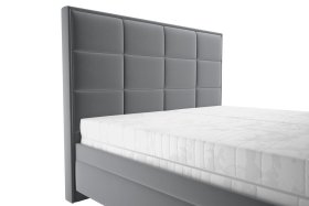 Dvojlôžko Sabrina v rozmere 180x200 cm, v poťahu Tiffany 18 Anthra, detail čela