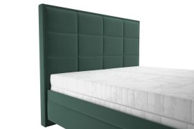 Dvojlôžko Sabrina v rozmere 180x200 cm, v poťahu Tiffany 10 DK Green, detail čela