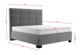 Dvojlôžko Sabrina v rozmere 180x200 cm, v poťahu Tiffany 18 Anthra, rozmery