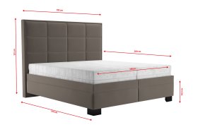 Dvojlôžko Sabrina v rozmere 180x200 cm, v poťahu Tiffany 29 Taupe, rozmery