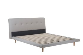 Dvojlôžko Darja v rozmere 180x200 cm, v šedej eco koži, bez matraca