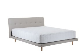 Dvojlôžko Darja v rozmere 180x200 cm, v šedej eco koži, s matracom