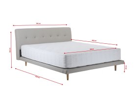 Dvojlôžko Darja v rozmere 180x200 cm, v šedej eco koži, rozmery