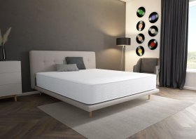 Dvojlôžko Darja v rozmere 180x200 cm, v šedej eco koži, interiér